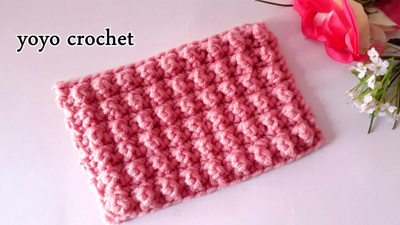 كروشية : غرزة حبات الذرة لعمل كوفيات / جواكت / شنط  - Crochet stitch for bags #يويو كروشية