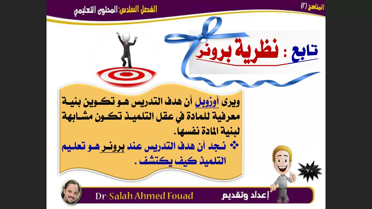 د.صلاح أحمد فؤاد ...نظرية برونر ومعايير تنظيم المحتوى