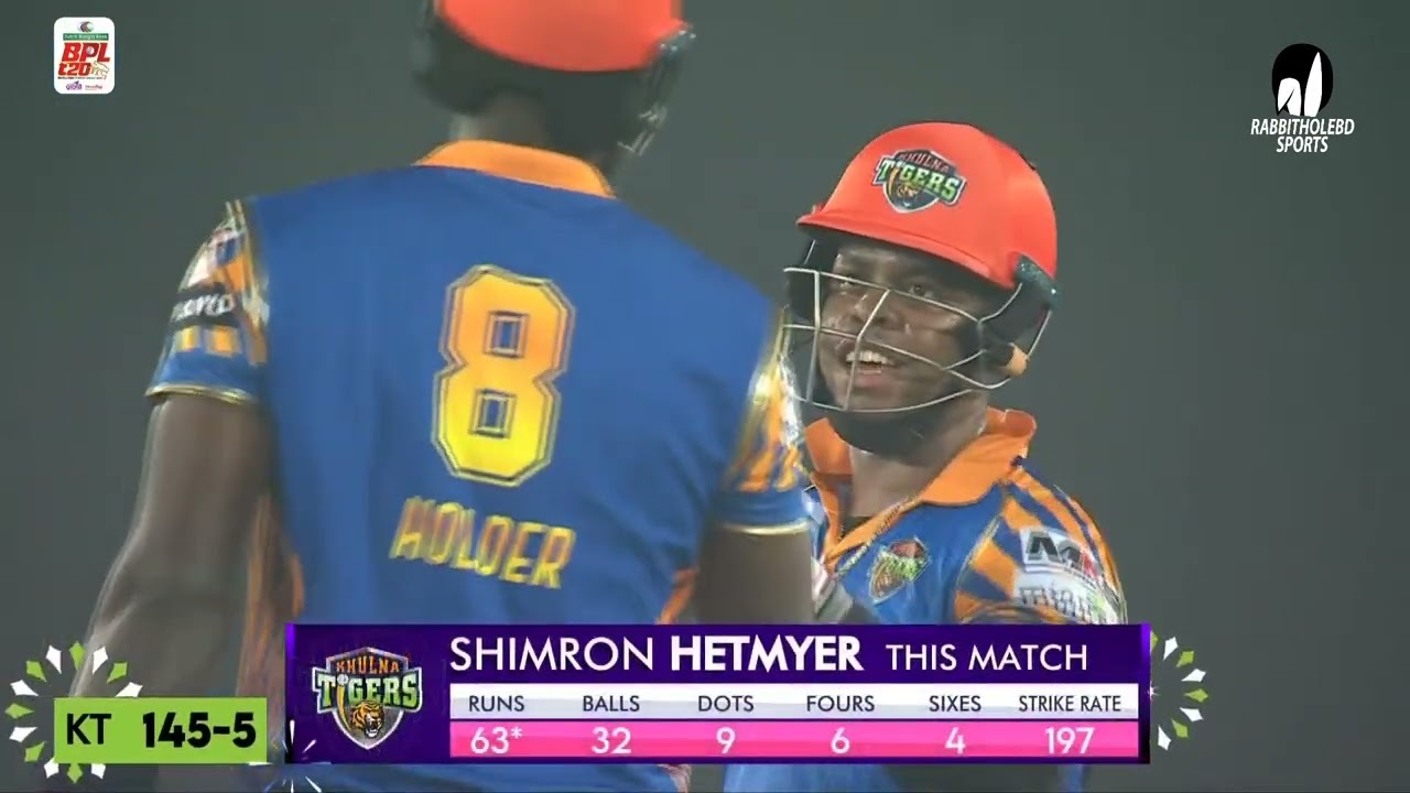 Shimron Hetmyer Smashes FOUR Boundaries in a Row / Khulna Tigers vs Chittagong Kings / 2nd Qualifier