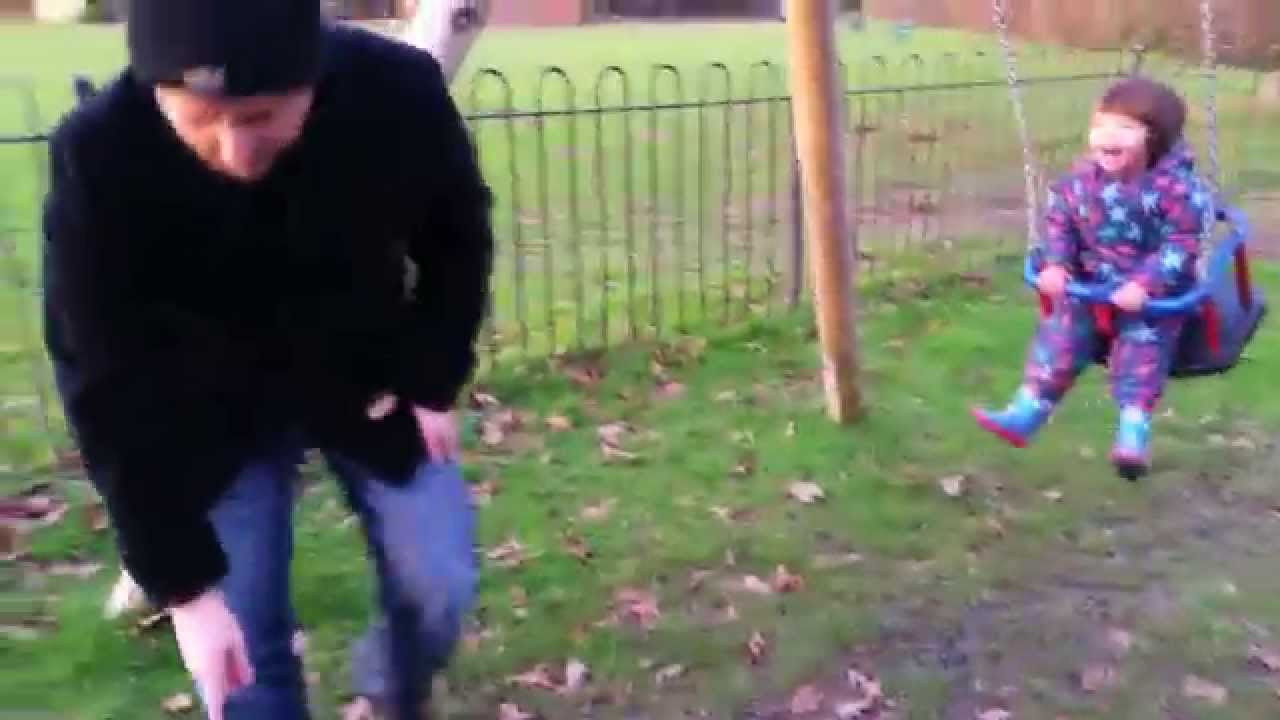 Funny Baby Kicks Dad in the Ass!