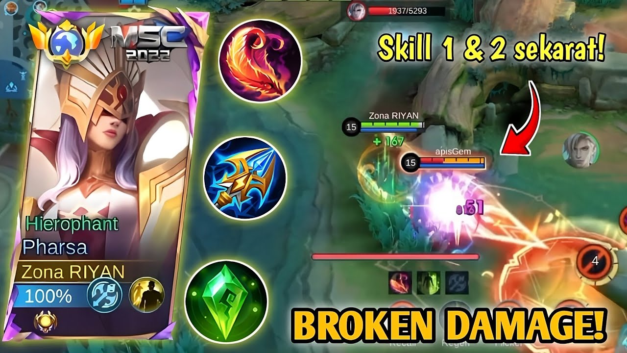 SETTINGAN FULL BUILD & EMBLEM PHARSA | DIJAMIN AUTO WIN SOLO RANK || GAMEPLAY PHARSA - MLBB