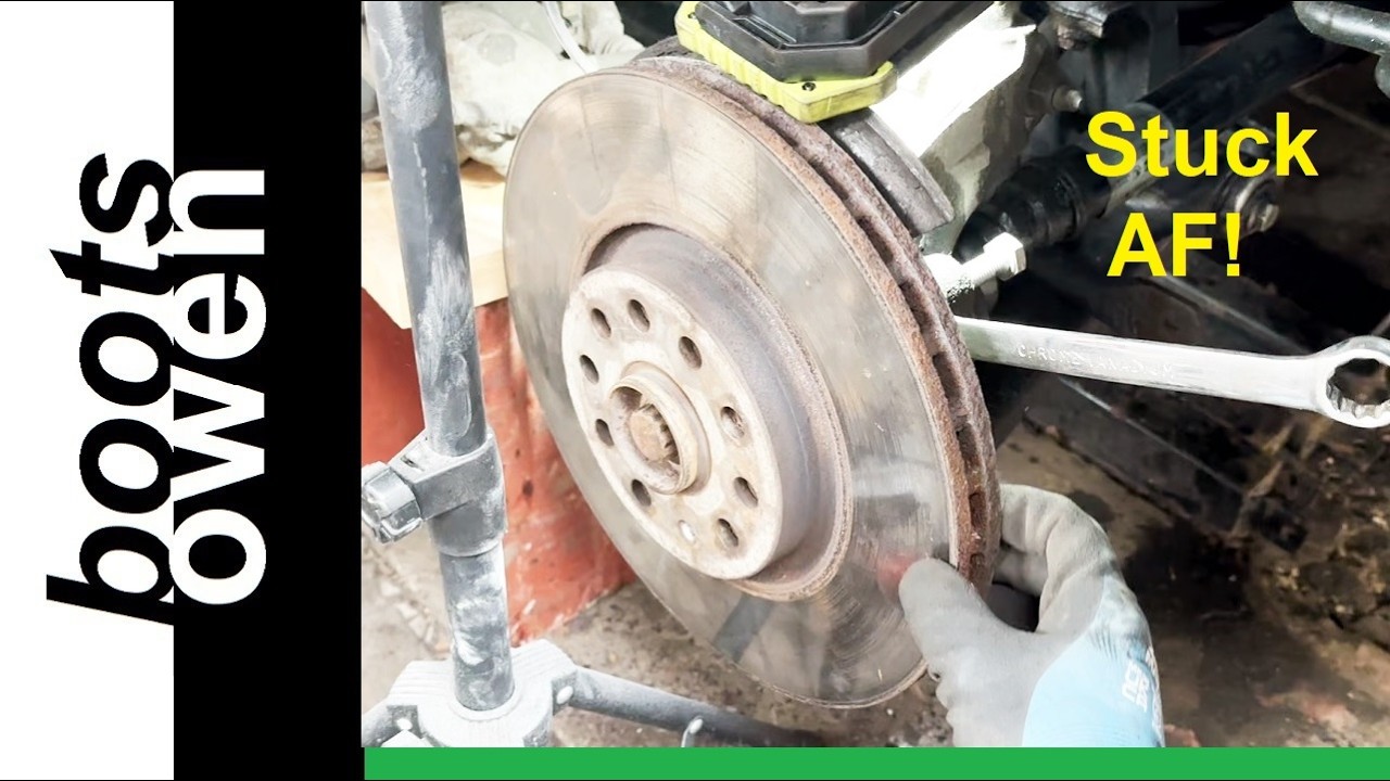 Stuck brake disk rotor: easiest fix!