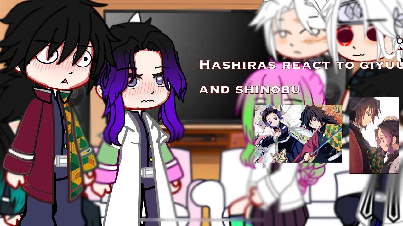 Hashiras react to giyuu and shinobu || gacha club || || remake || giyushino || ||  SPOILERS ||