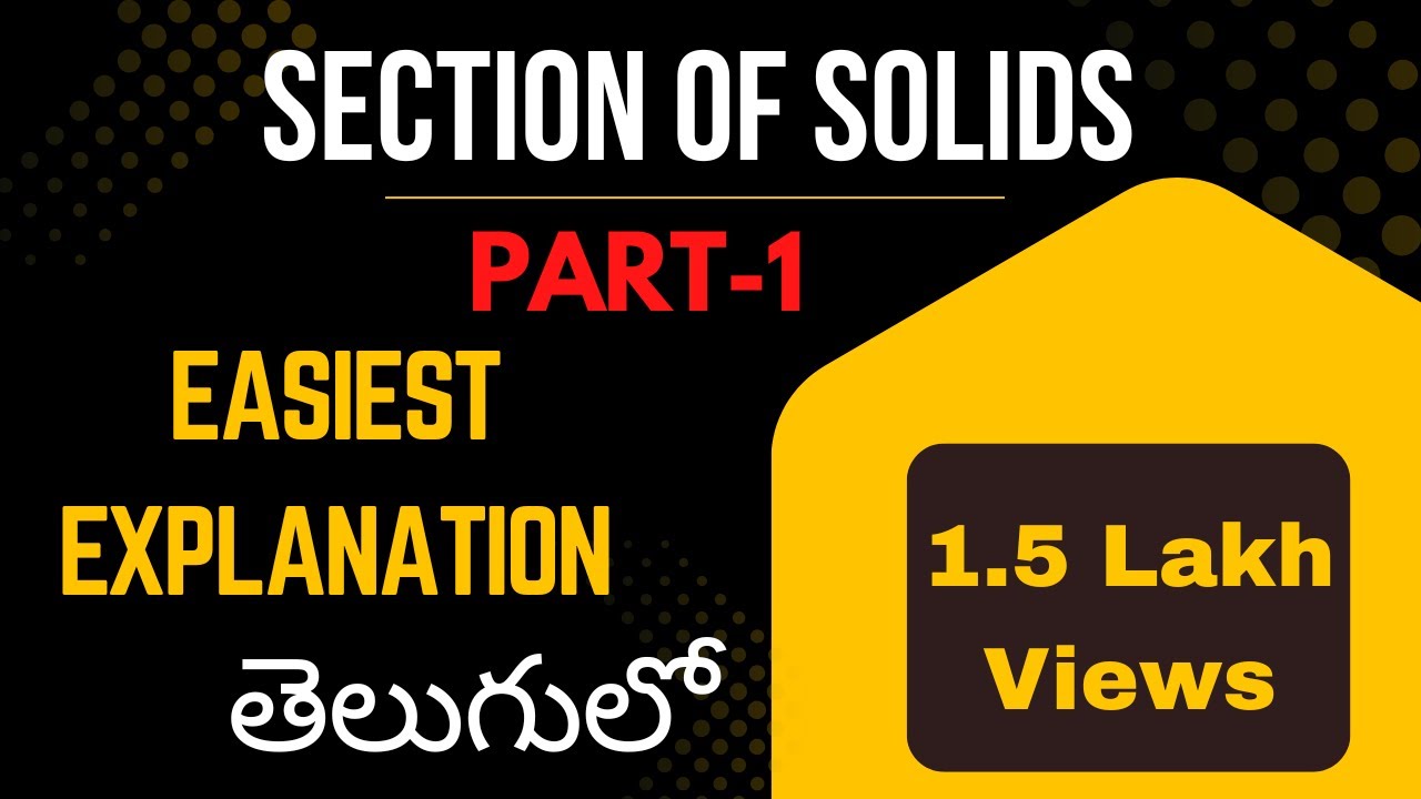 Section of Solids/Part-1/ Telugu Lecture/ Engineering Drawing/ Part-1 by Subhodaya