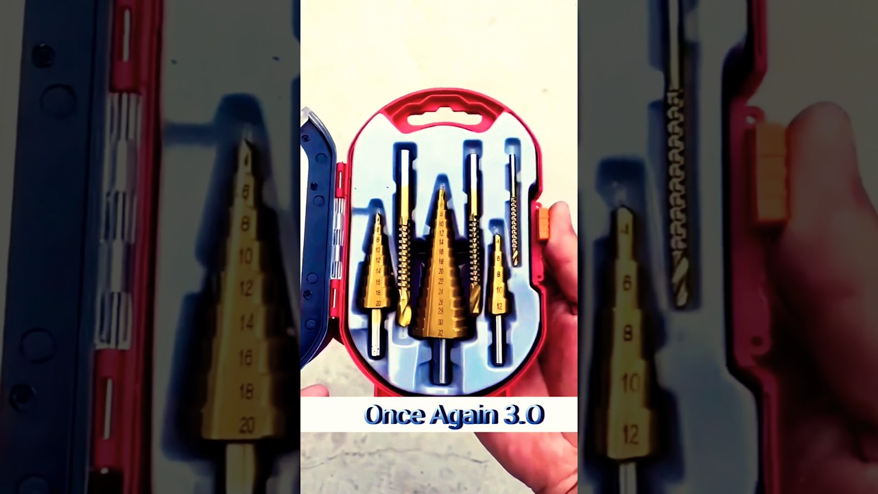 Versatile Titanium Step Drill Bit Set #StepDrillBits #DIYTools #TitaniumDrillSet #ToolboxEssentials