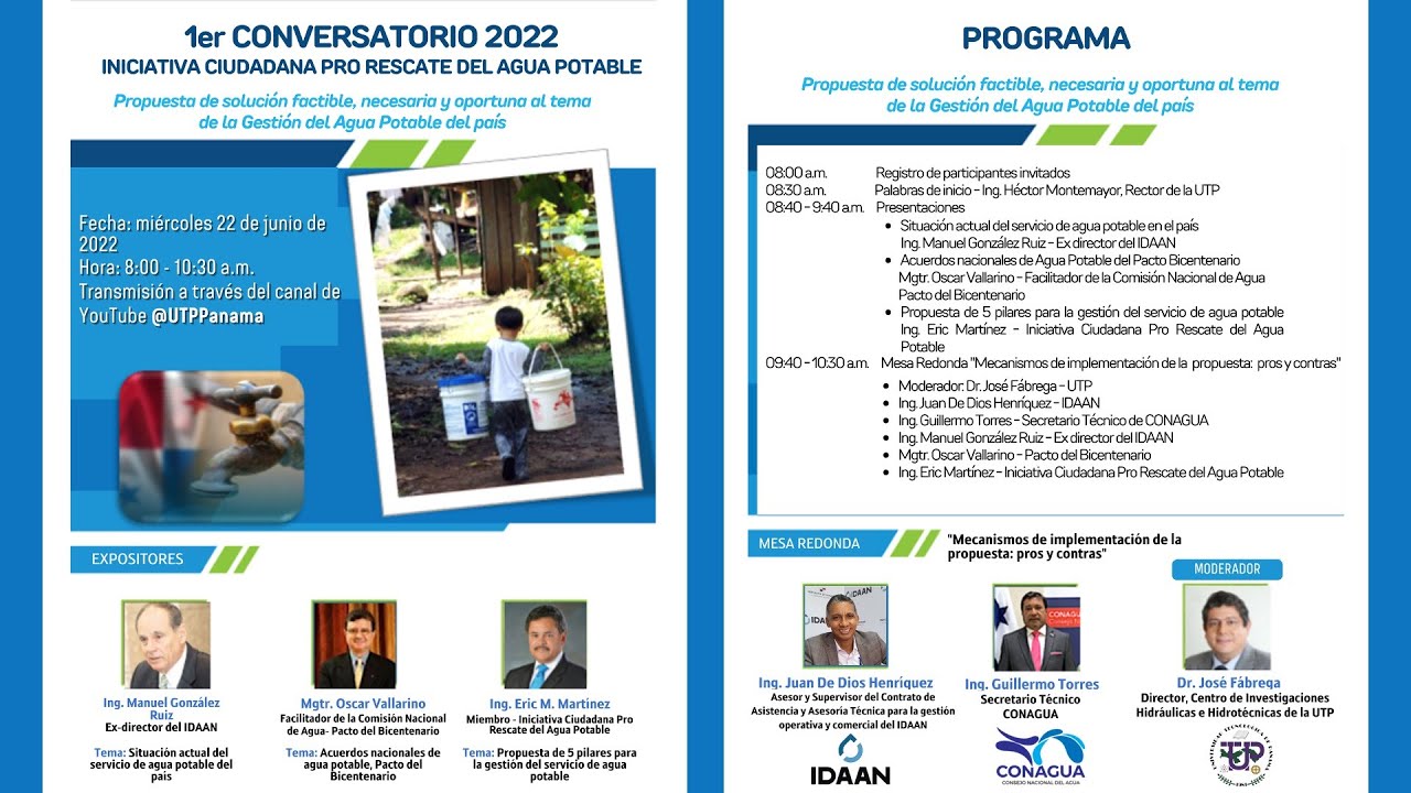 1er. Conversatorio 2022: Iniciativa Ciudadana Pro Rescate del Agua Potable