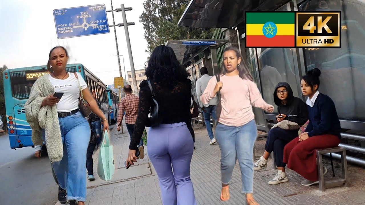Beautiful Girls on street of Addis Ababa,  Ethiopia , 🇪🇹 Addis Ababa walking Tour 2024