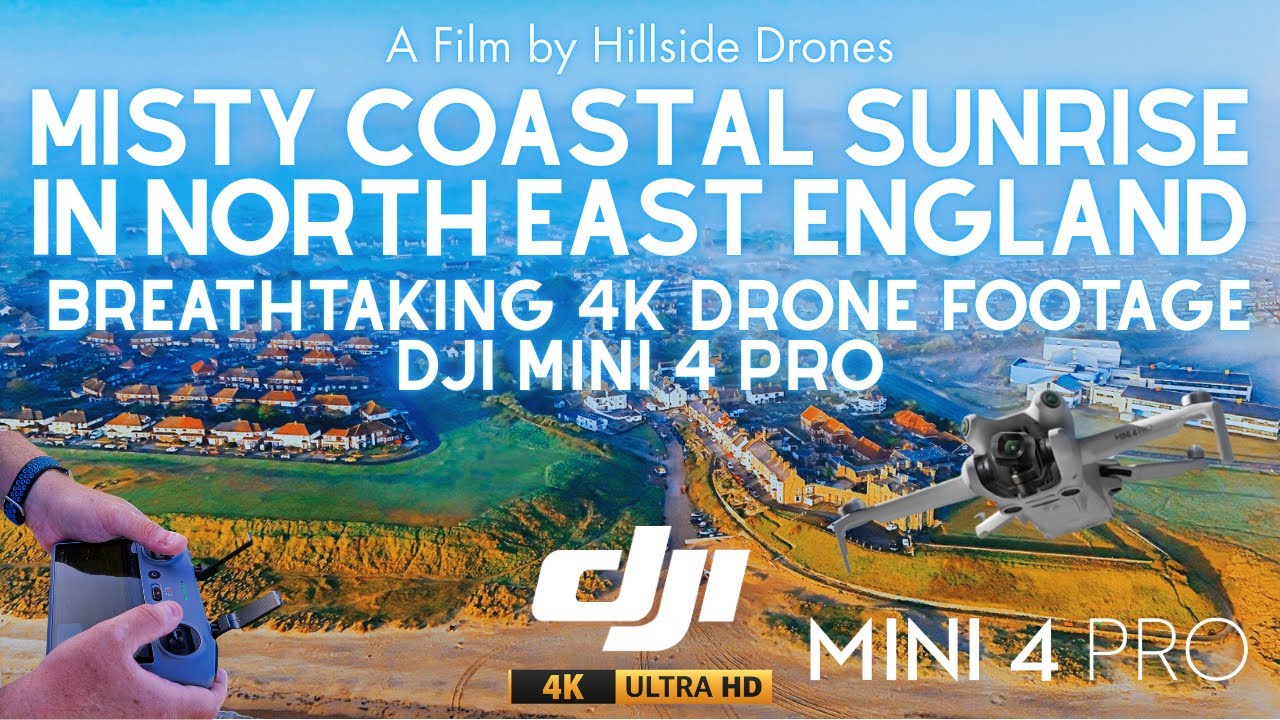 Misty Coastal Sunrise in North East England - Breathtaking 4K Drone Footage - DJI Mini 4 Pro.