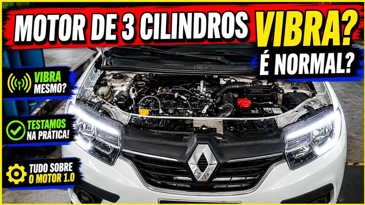 MOTOR DE 3 CILINDROS VIBRA MUITO? É NORMAL? ONIX, FORD KA, SANDERO, HB20, 3 CILINDROS VIBRANDO.