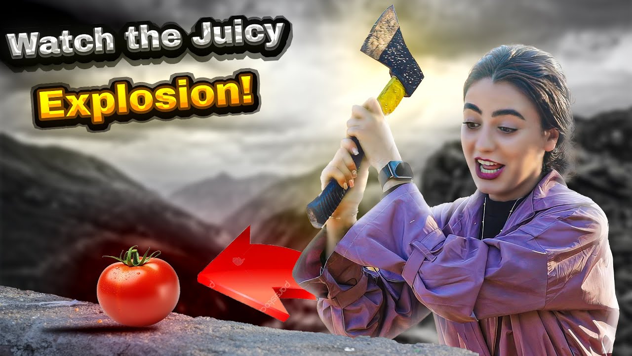 Can This Girl Crush a Tomato with One Ax Swing? Slow Motion Madness!
