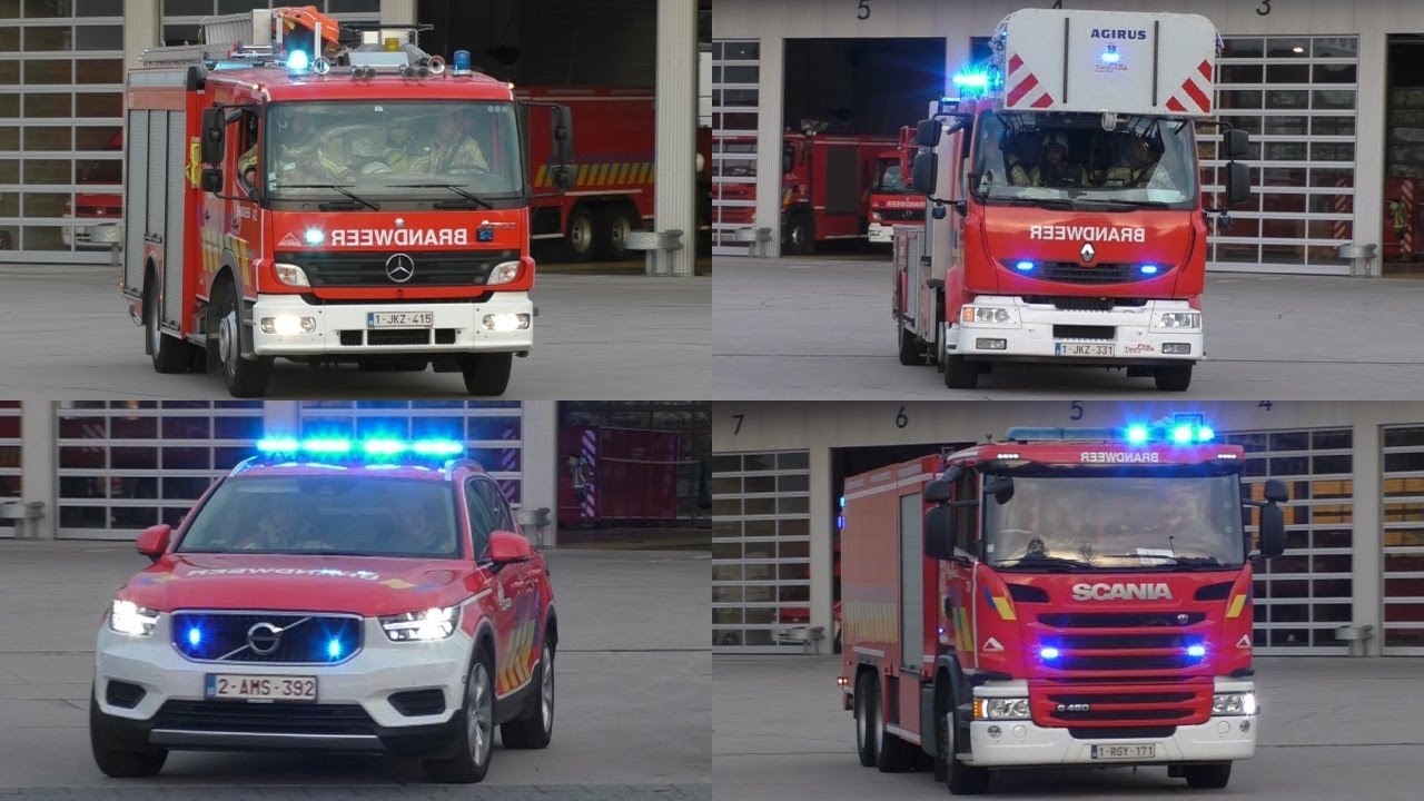 Volledig brandvertrek Brandweer Puurs HVZ Rivierenland naar een brand gebouw (oefening)!
