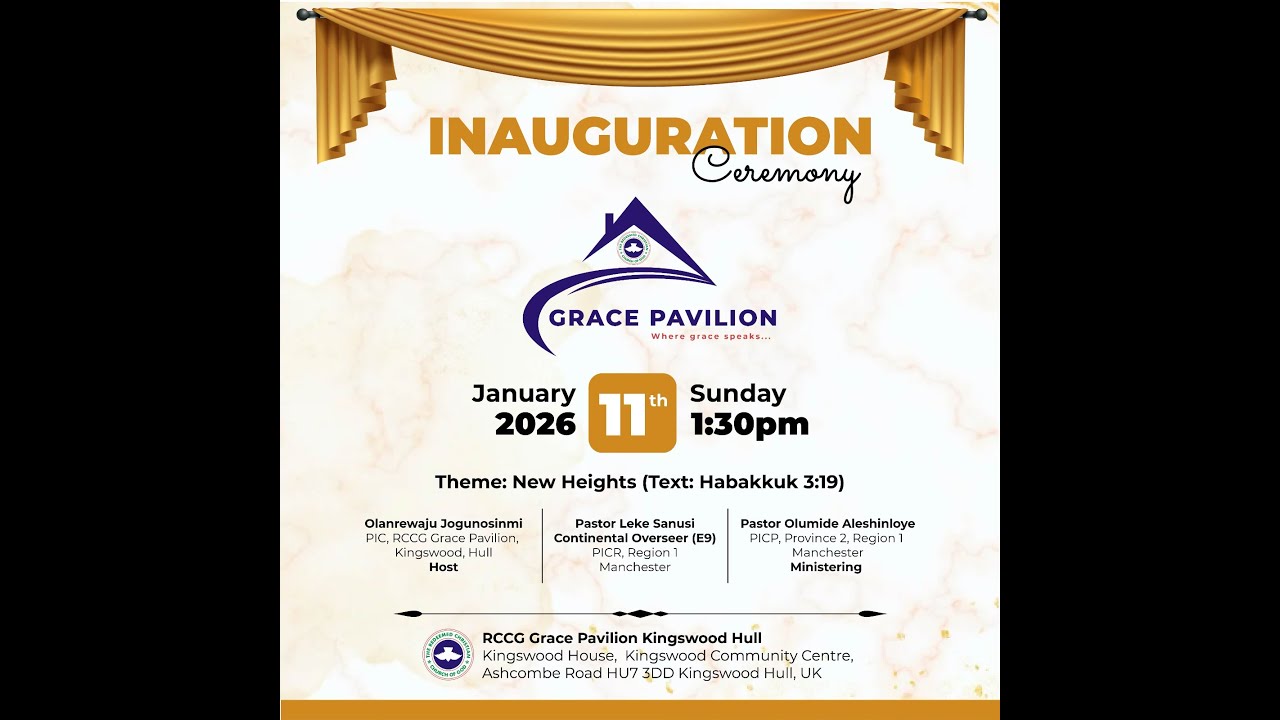 Sunday 11th January 2026 - Inauguration Service