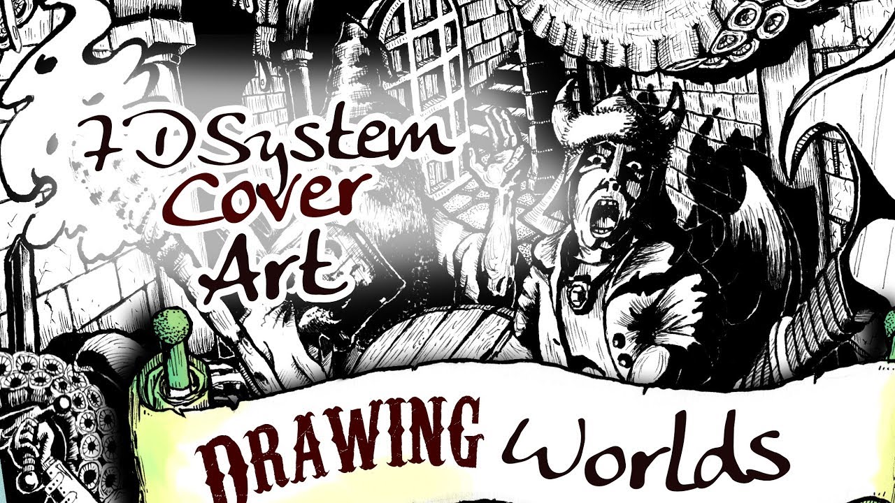 Drawing The Cover for the 7DSystem Roleplaying Game