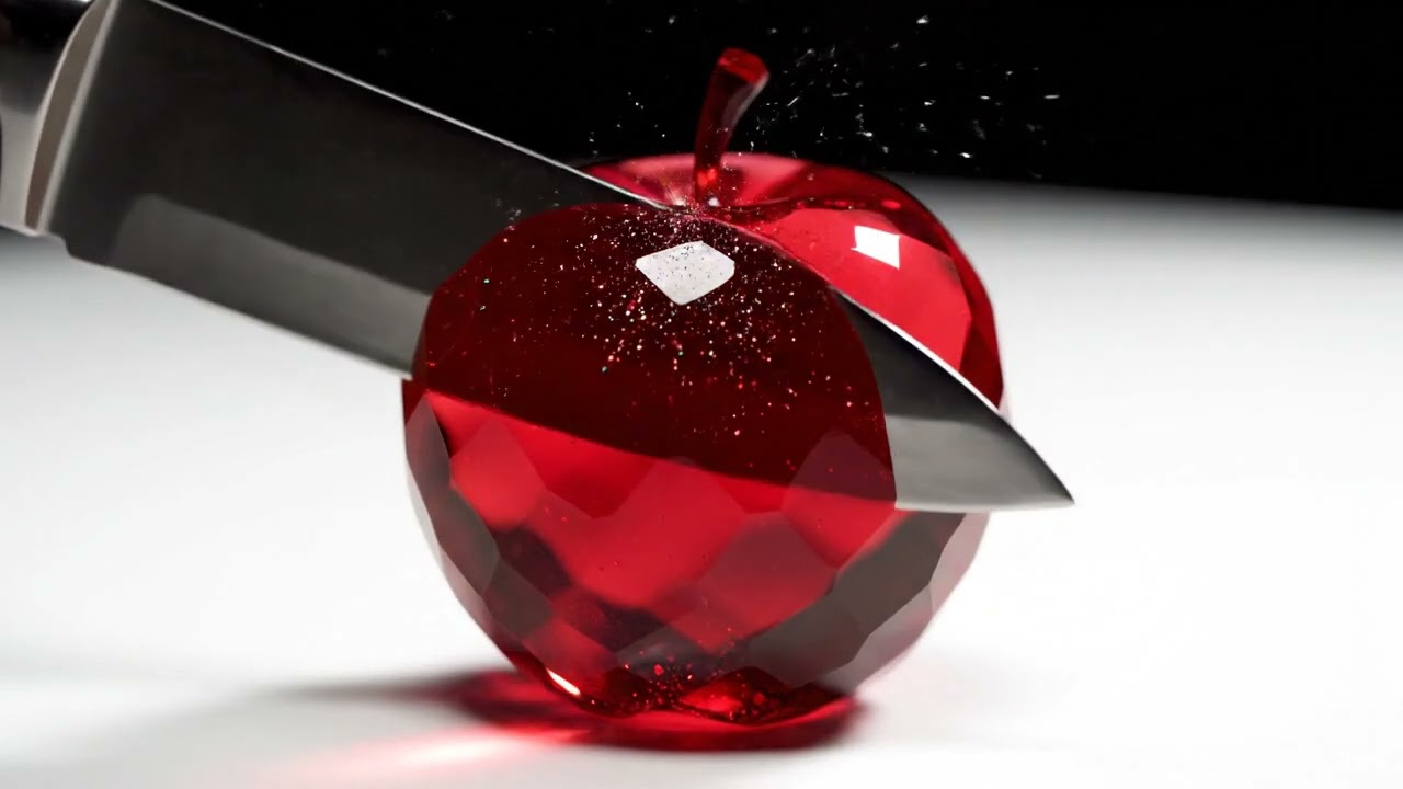 This Knife Slices Through a Gem Apple!