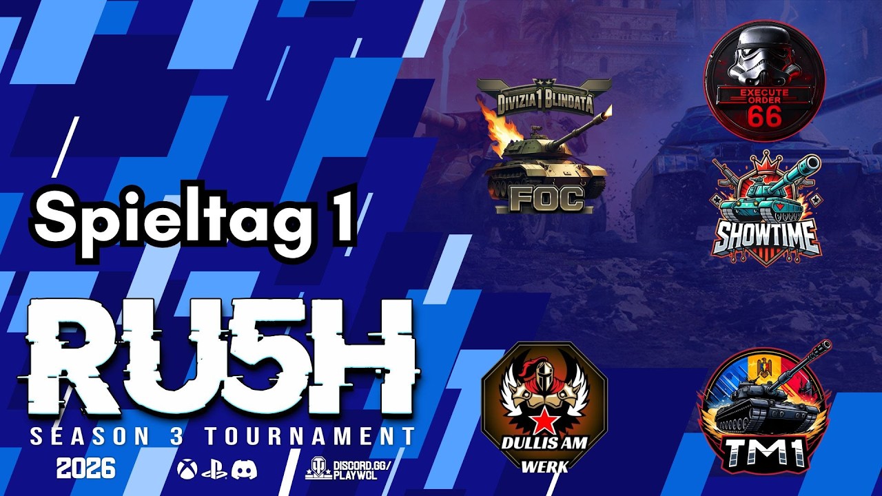 DER AUFTAKT! 🔥 RU5H S3 Spieltag 1  FOC vs I66I, FOC vs SHO, DAW vs T_M_1 #WoTConsole