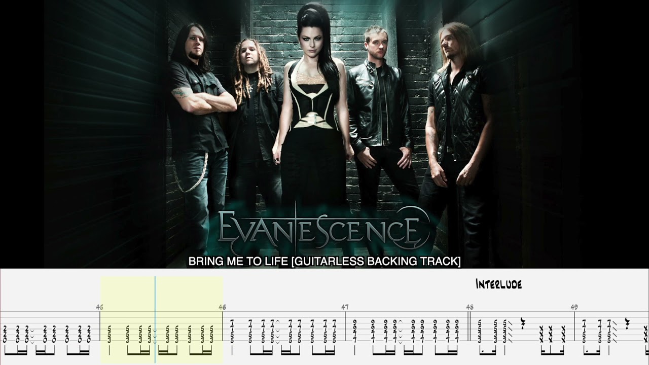EVANESCENCE  - Bring me to life [GUITARLESS BACKING TRACK + TAB]