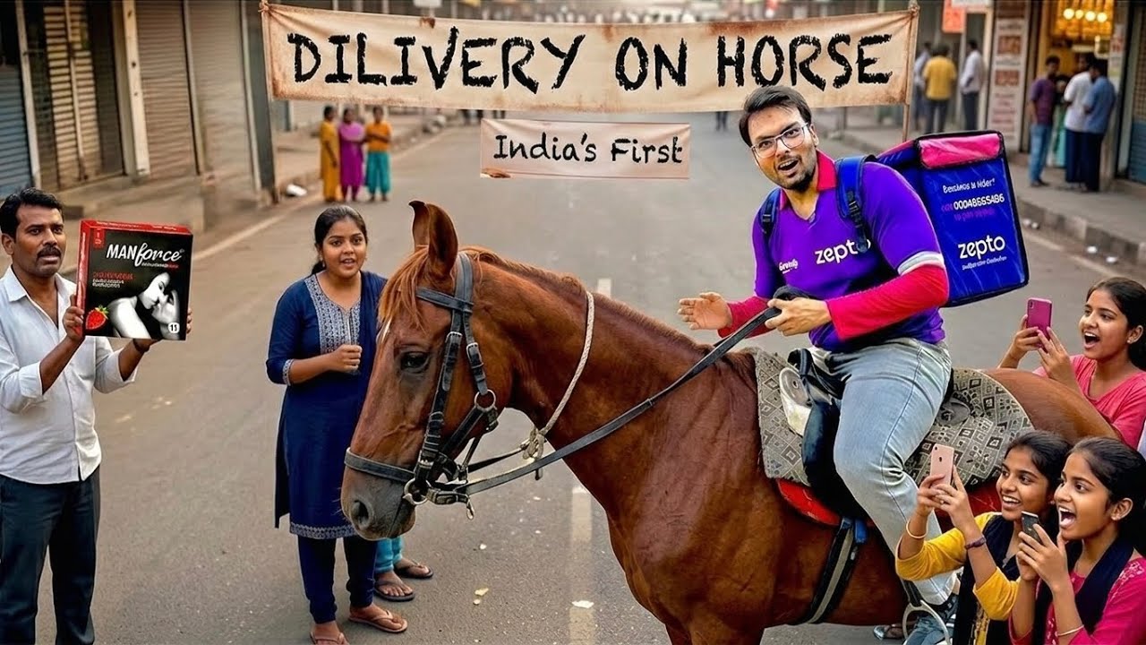 DELIVERY ON HORSE..! Zepto