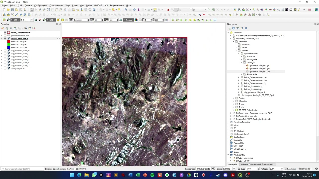 CG0532 - Sensoriamento Remoto - 2023 - PDI com QGIS - Composi&ccedil;&otilde;es RGB, Raz&otilde;es entre Bandas e PCA