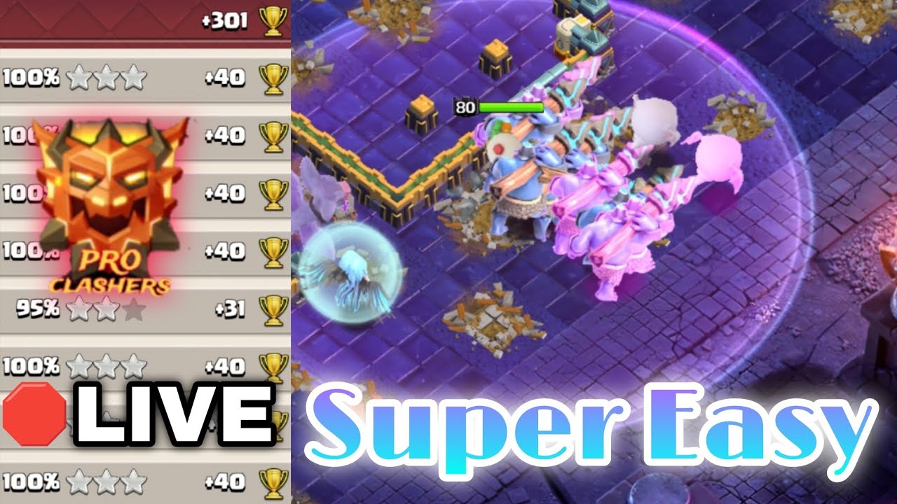 Best Legend League Attack Strategy. Super Easy, MASS Thrower+MASS Totem Spell Combo. Army 👇