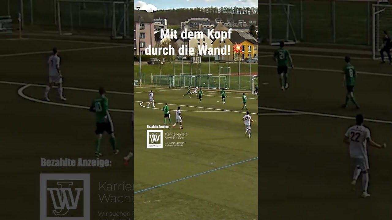 Mit dem Kopf durch die Wand!💥#vereinsticket #fussball #Tor #Kopfball