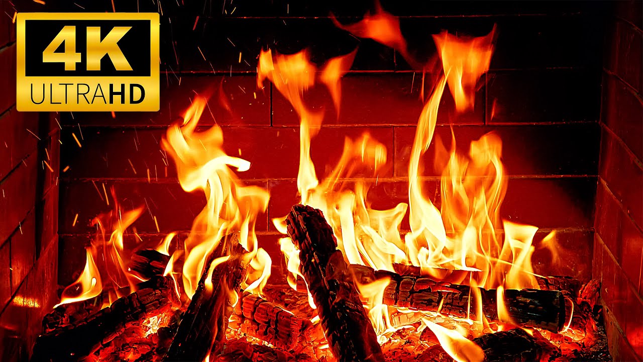 🔥 Warm Fireplace 4K UHD 🔥 Relaxing Fireplace & Crackling Fire Sounds | Burning Fireplace Ambience