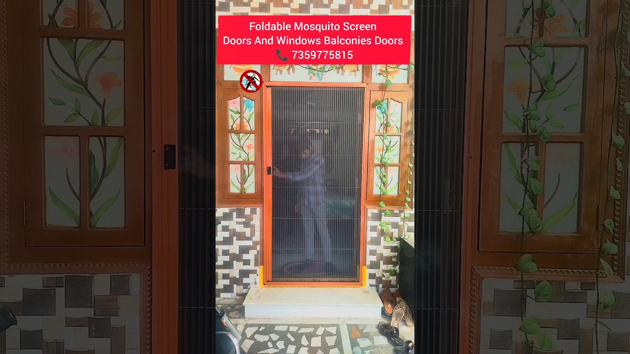 Mosquito net for folding sliding door Windows balconies #hyderabad #viralvideo  #homemosquitoscreen