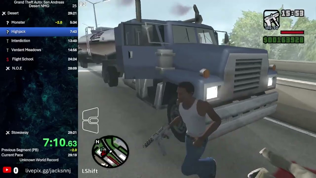 GTA: San Andreas Speedrun – Desert NMG in 29:12