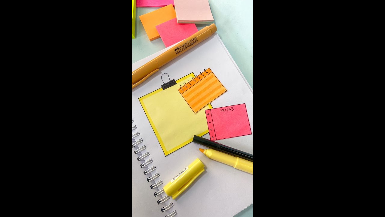 DIY - BANNER COM POST-IT COLORIDO FOFO 