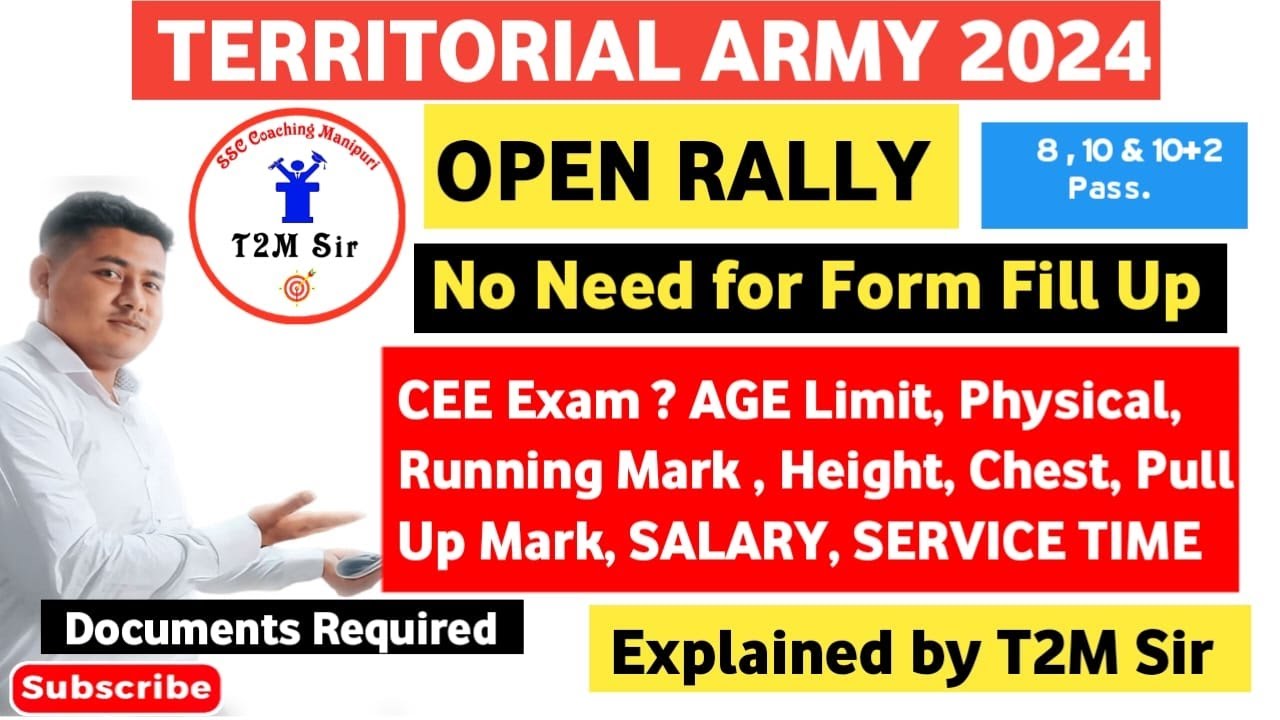 Territorial Army TA 2024 OPEN RALLY Live Discussion with T2M Sir || Whatsapp Group in Description ✅