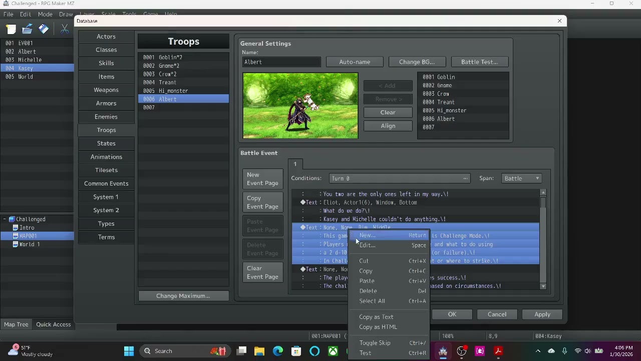Making Turmoil of Trolls Challenge Mode Part 5 in RPG Maker Z