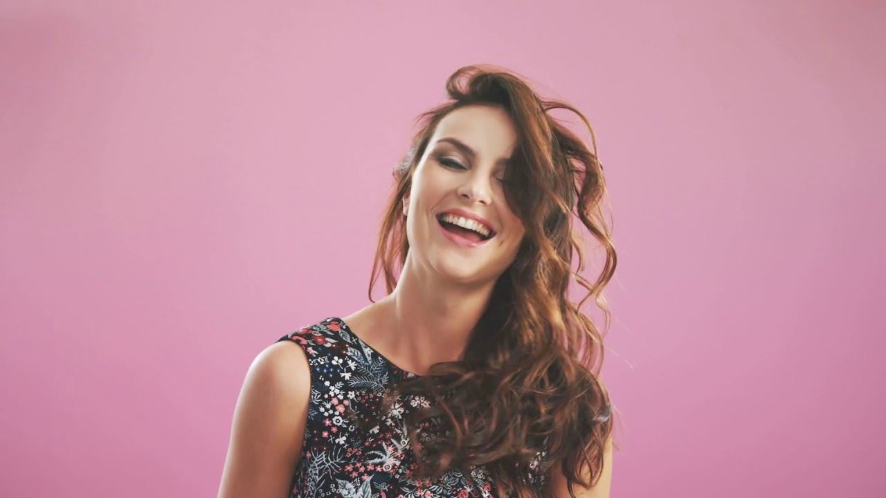 girl shaking hair