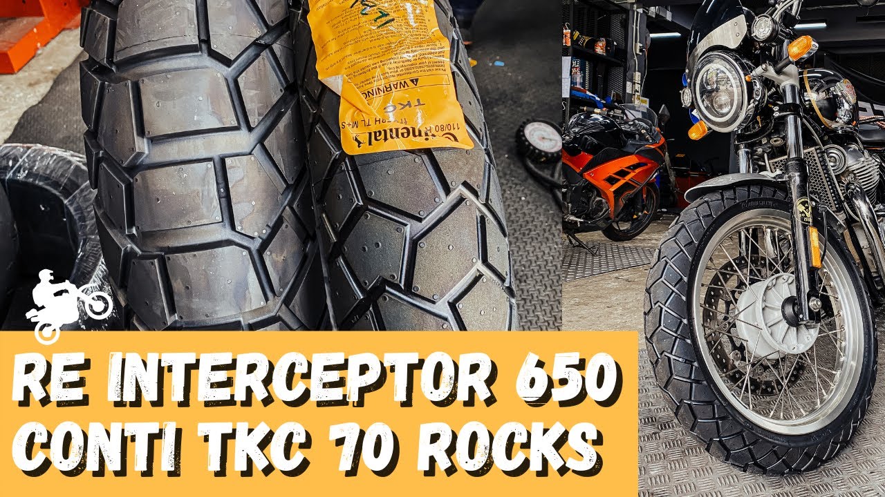 New Off-Road Tire for my RE Interceptor 650 | Conti TKC 70 Rocks | 29 Tire | Bangkok | VLOG