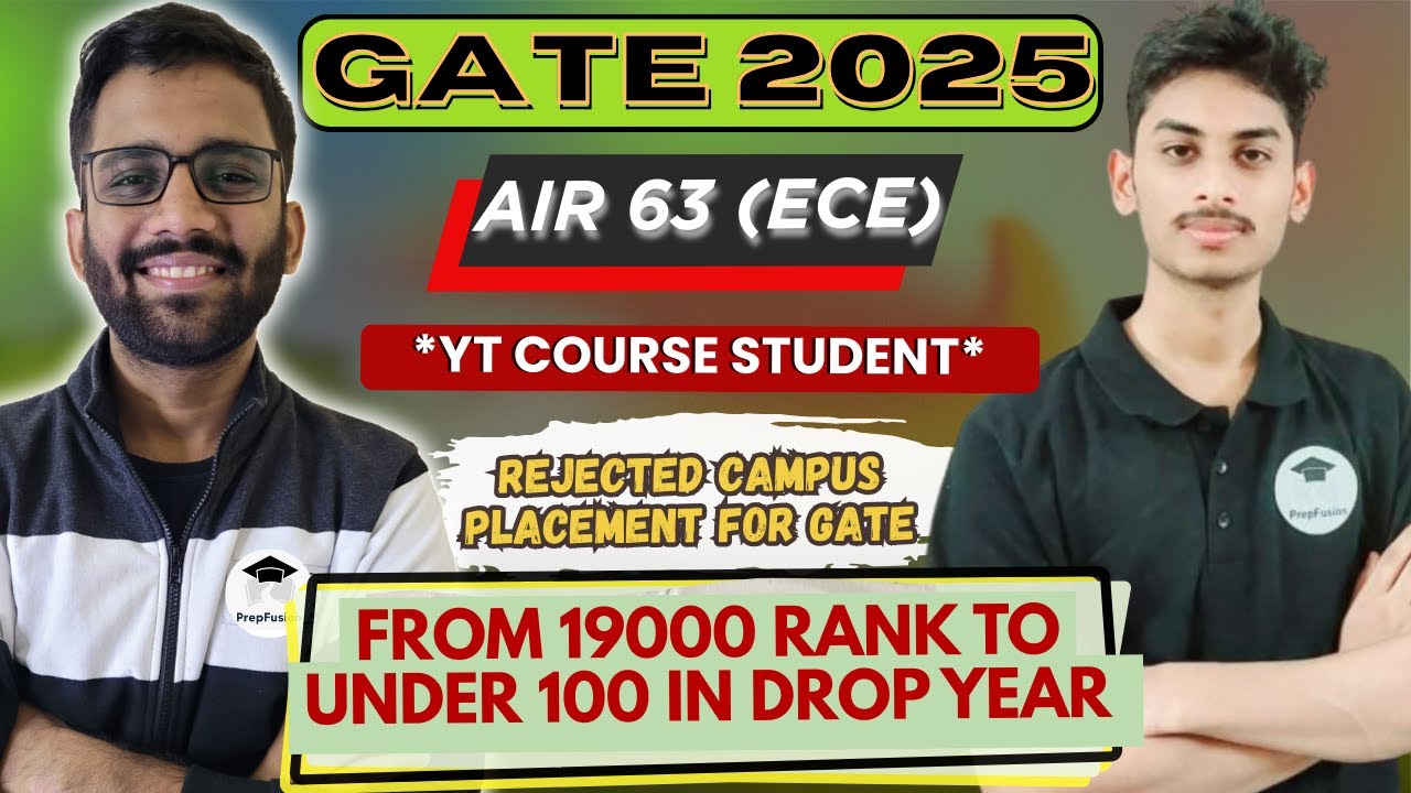 Интервью с GATE Ranker || Картиком || AIR 63 || PrepFusion