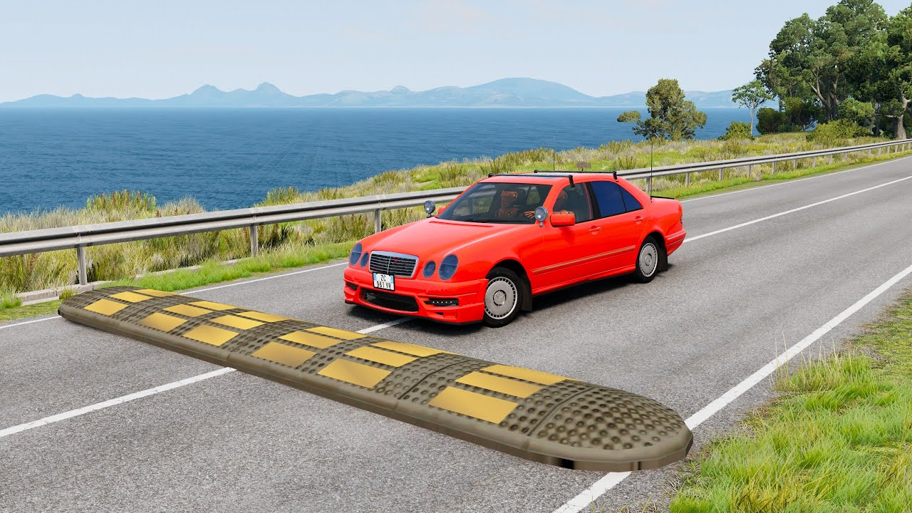 Cars vs Speed Bumps #75 - Mercedes E-Class | BeamNG Drive