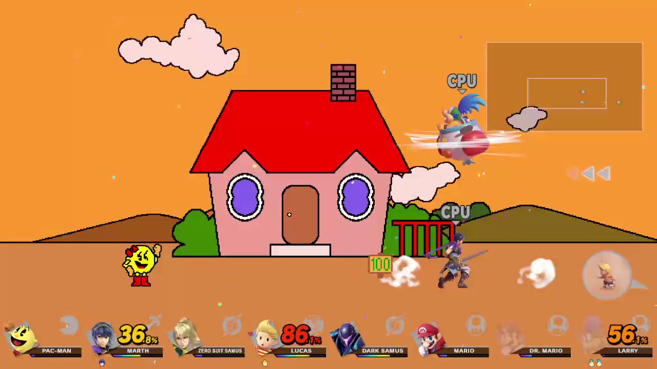 Super Smash Bros Ultimate 8 Player CPU Battle on Pac-Land