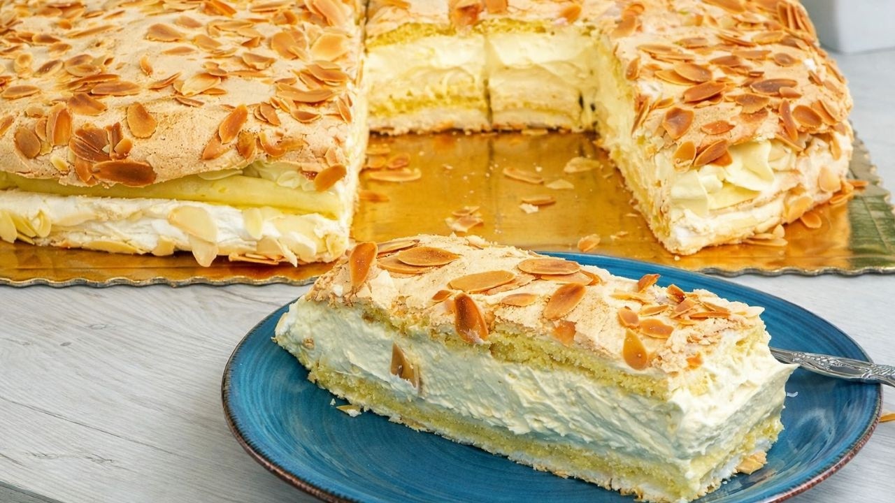 Рецепт ИДЕАЛЬНОГО ТОРТА с миндалем и заварным кремом.