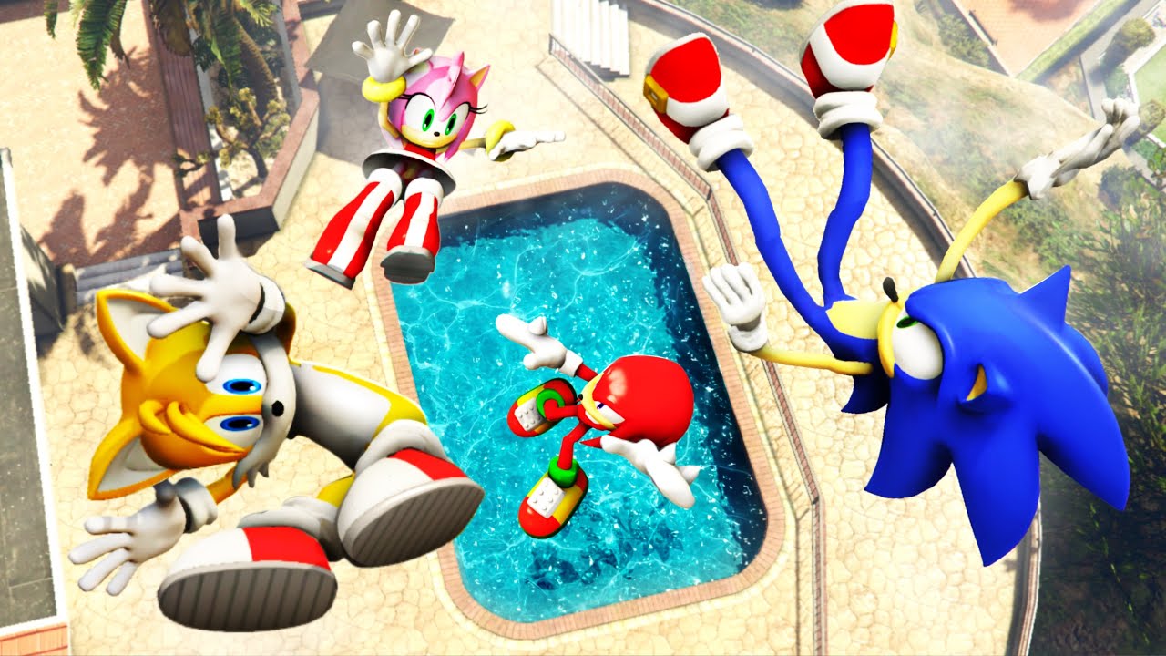 GTA 5 Sonic Team Epic Jumping Ragdolls and Falls