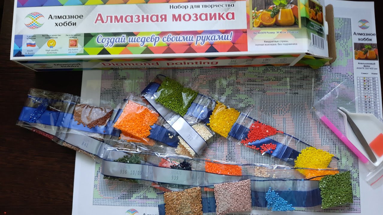 Распаковка новой алмазной мозаики от Алмазного хобби