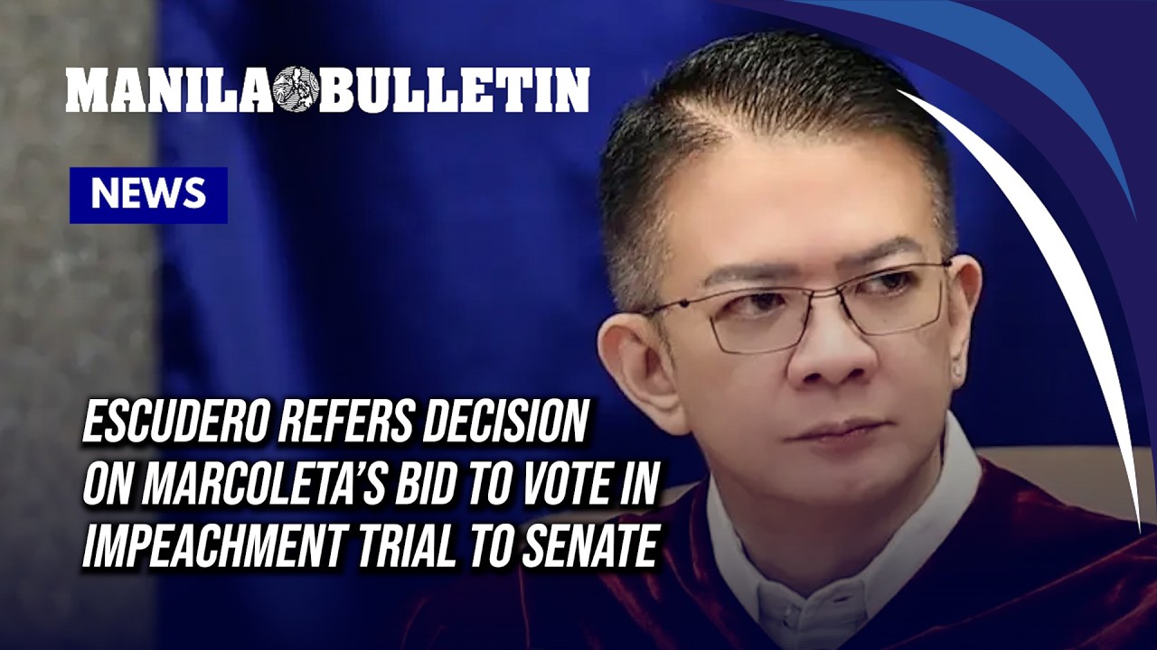 Escudero refers decision on Marcoleta&rsquo;s bid to vote in impeachment trial to Senate
