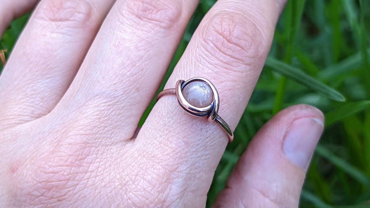 Thick Half Round Wire Simple Cabochon Ring Wire Wrapping Tutorial