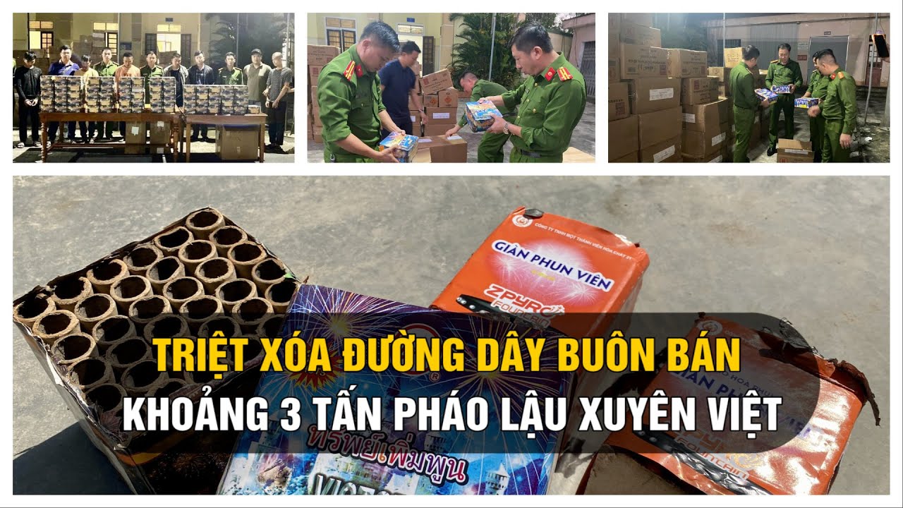 Triệt xóa đường dây buôn bán khoảng 3 tấn pháo lậu xuyên Việt