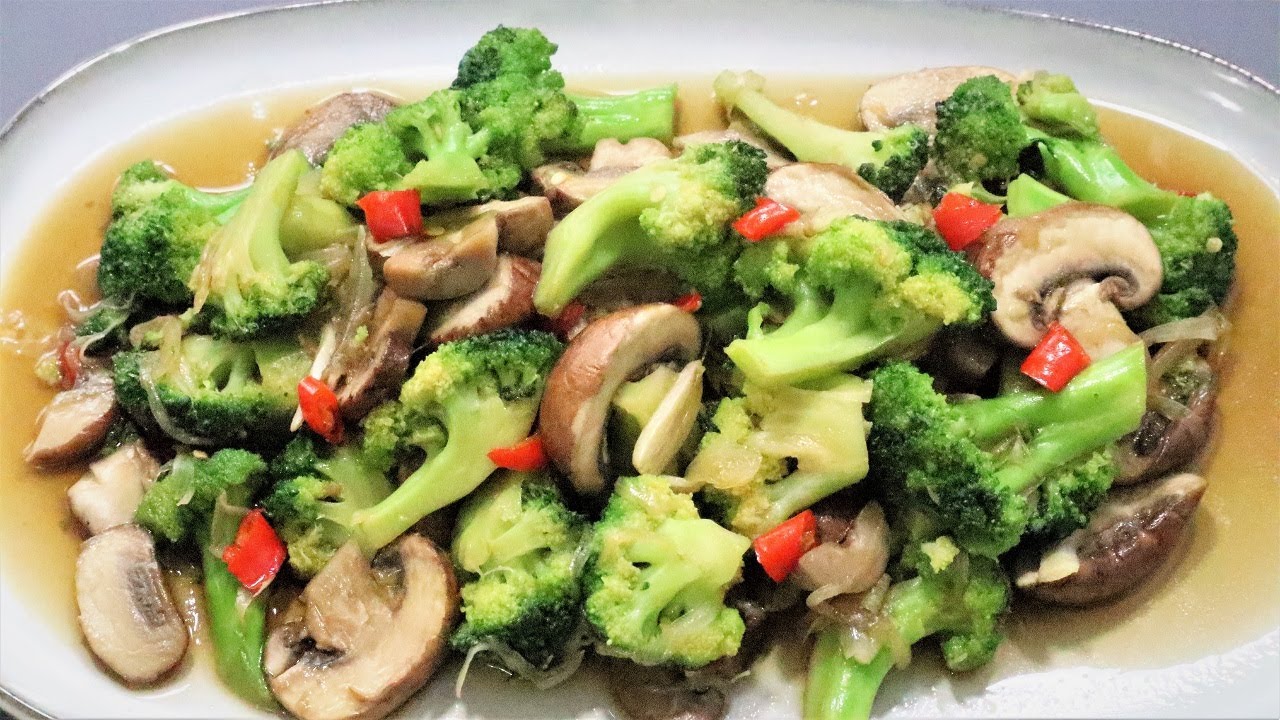 Tumis brokoli jamur saus tiram yang enak banget, broccoli mushroom in oyster sauce