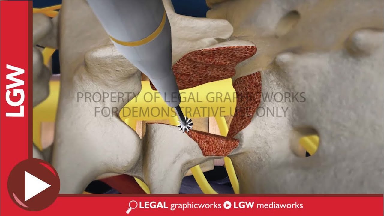 Lumbar Fusion of L5 - S1 transforaminal interbody animation recreation