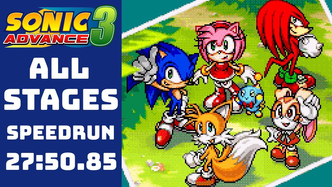 Sonic Advance 3 All Stages World Record - 27:50.85