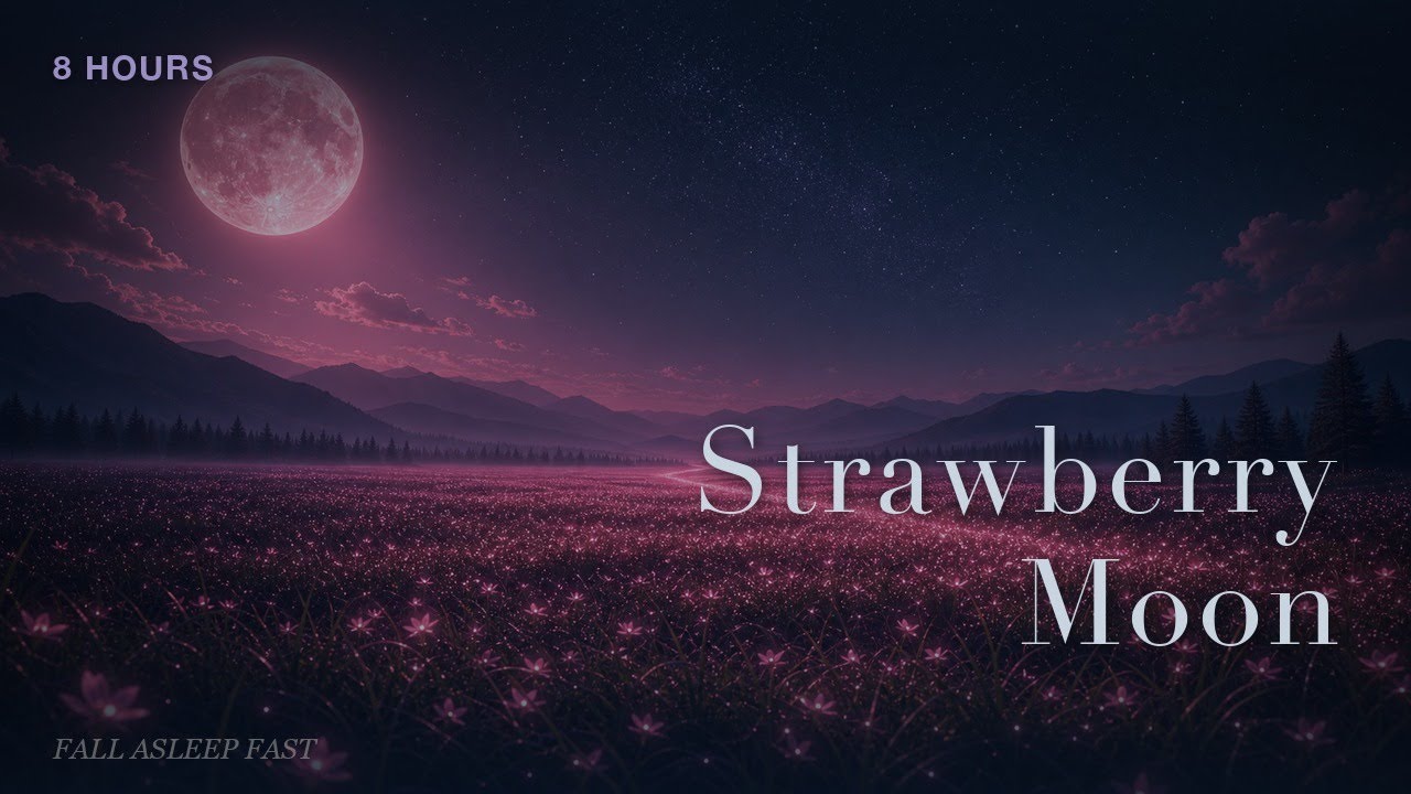 (No Midroll Ads) Strawberry Moon Glow - 8 Hours Dreamy Sleep Ambient | Dreamscape Sleep
