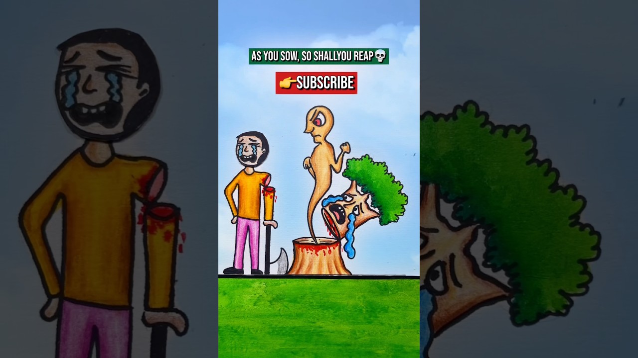 💀Nature&rsquo;s Revenge || ⚡️What You Give to Nature&hellip; Returns as Your Fate  #shorts #drawing #shortsfeed