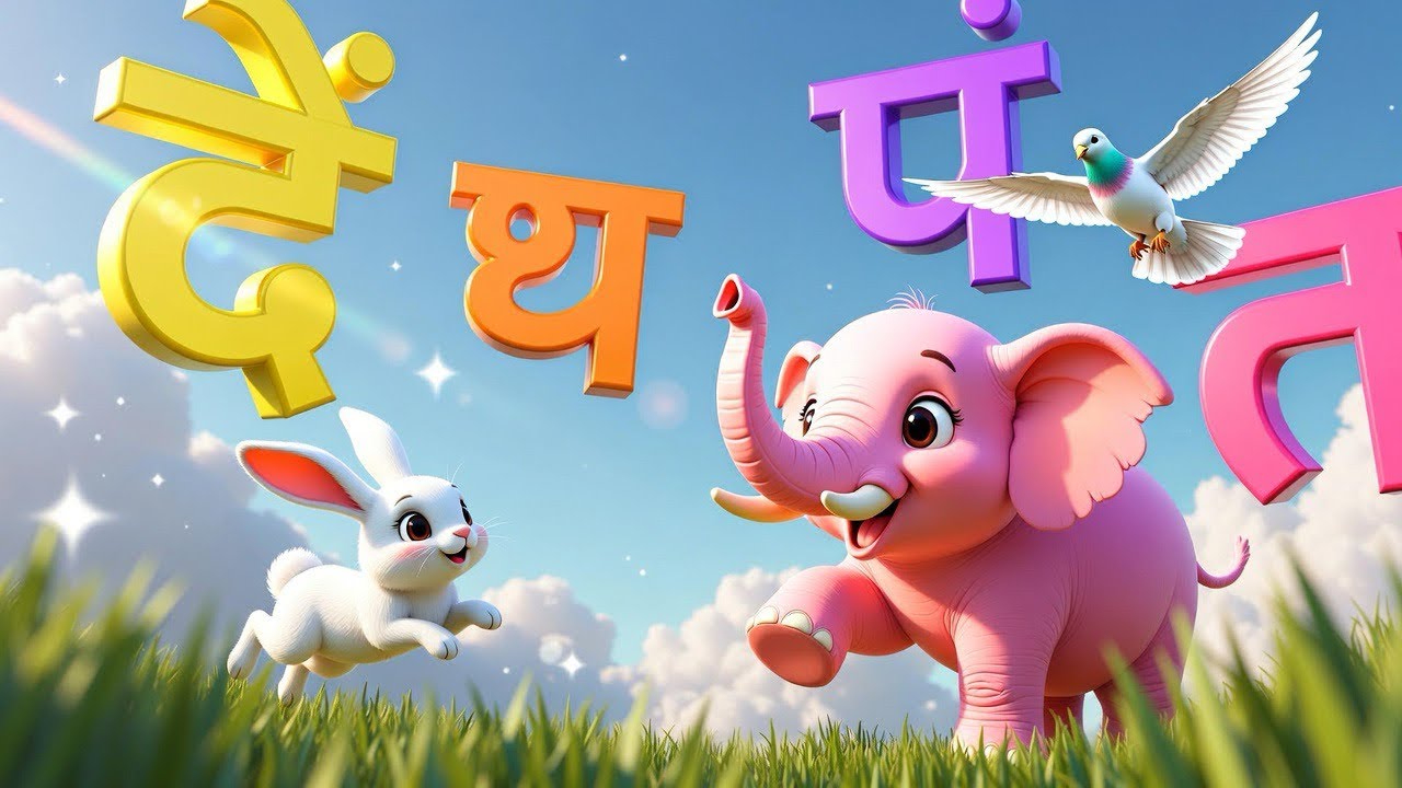 Hindi Varnamala क से ह तक | क से कबूतर ख से खरगोश | Kids Learning Alphabet Video 