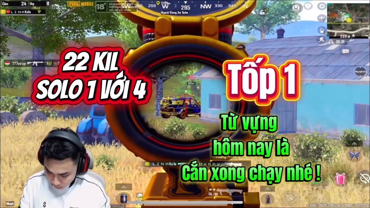 22 kill. solo squad pubg mobile.Top 1