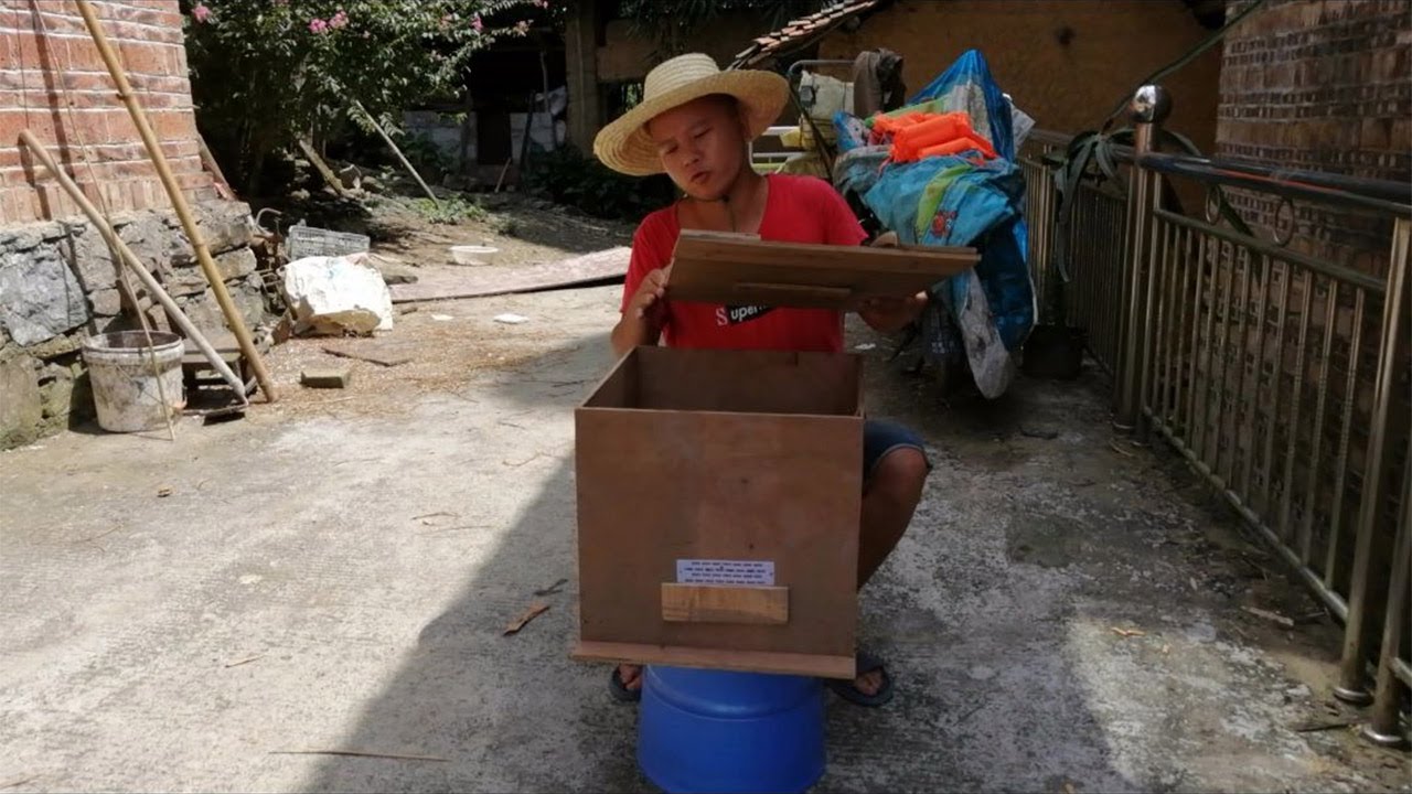 小伙自己制作了一个蜂箱，成本不到30元，大家看看这种蜂箱怎么样
