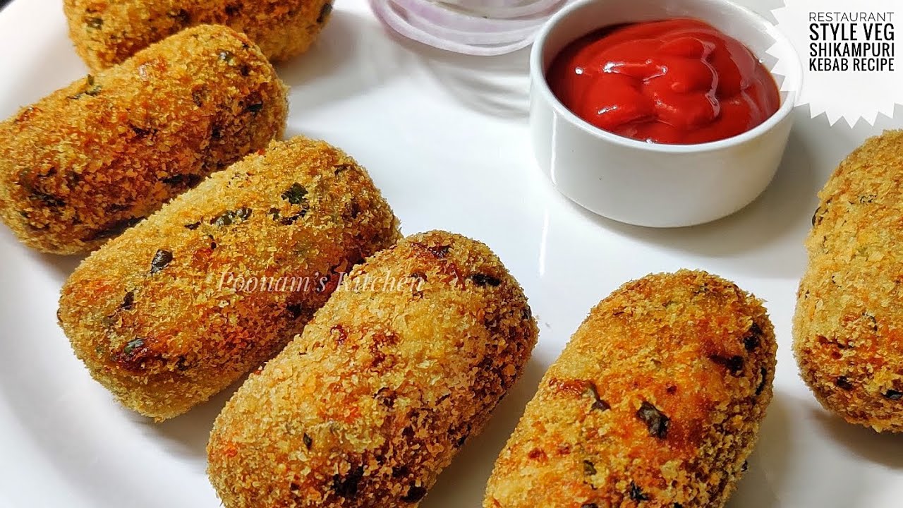 Vegetable Shikampuri Kebab/ Restaurant Style Kabab - Veg Starter recipe/ Stuffed Kebab Recipe